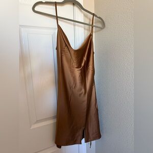 Satin Slip Dress Bronze